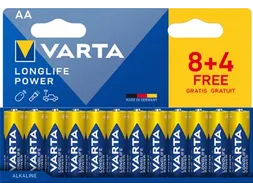 Longlife Power AA Batterijen pak à 12 stuks (8+4 gratis)