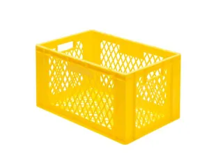 Euronorm-stapelbak 61l 320x600x400mm Wanden/bodem Opengewerkt Geel - 1