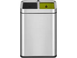 Afvalbak EKO Laguna Slim met inwerpopening 2x10 liter RVS