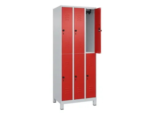 dubbeldekse locker,HxBxD 1950x750x500mm,3x2vak.,vak B 250mm