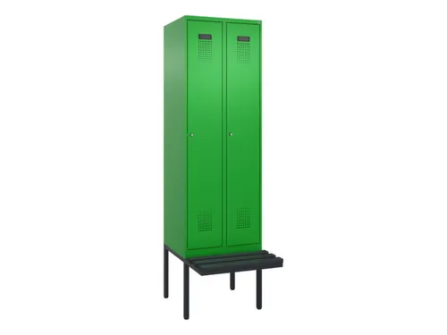 locker met bank,HxBxD 2120x600x815mm,2vak,vak B 300mm,cilinderslot