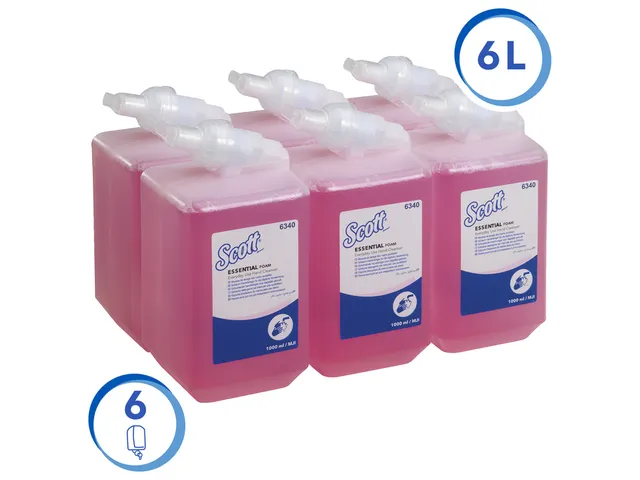 Handzeep Scott Essential Schuim foam roze 1000ml 6340
