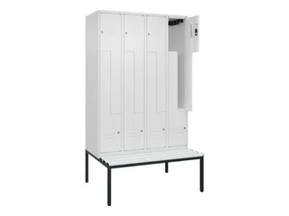 Z-garderobekast,HxBxD 2120x1200x815mm,8vak,vak B 300mm,cil.-slot - 2