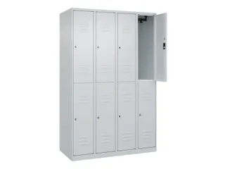 dubbeldekse locker,HxBxD 1850x1200x500mm,4x2vak.,vak B 300mm,cil.-slot - 1