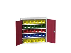 Systeemkast 1000x1050x350mm 30bakken 4xlegbord RAL7035+RAL3004