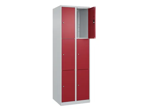 lockerkast,HxBxD 1850x600x500mm,2x3vakken,vak B 300mm,cil.-slot
