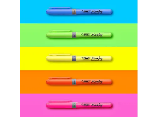 Markeerstift Bic grip Highlight your life assorti blik à 15 stuks