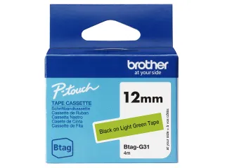 Brother BTAG-G31 labelprinter tape Zwart op groen - 1