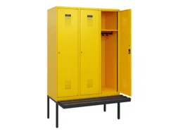locker met bank,HxBxD 1950x1200x815mm,3vak,vak B 400mm,cilinderslot