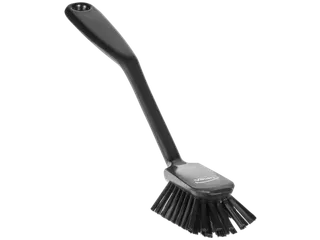 Vikan Hygiene afwasborstel met schraprand medium vezels 280mm zwart - 1