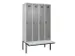locker met bank,voor scheiding van kleding,HxBxD 2120x1200x815mm,4vak