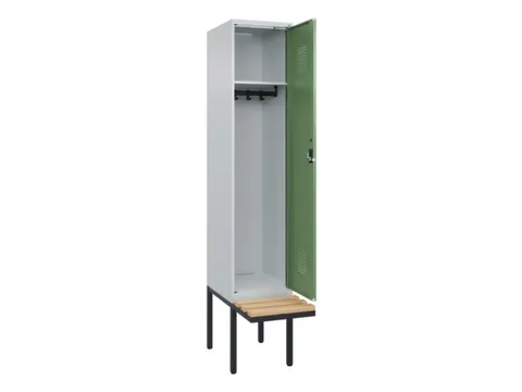 locker met bank,HxBxD 2120x400x815mm,1vak,vak B 400mm,cilinderslot