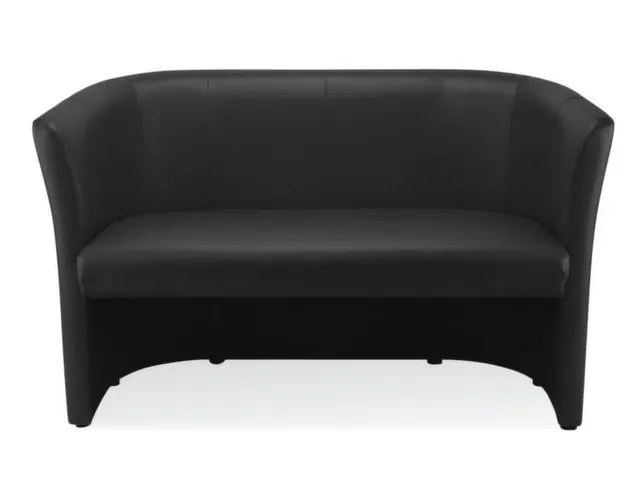 Bank Kunstleer Zit Hxbxd 46x106,6x49cm Totale Hxb 77x129cm Zwart