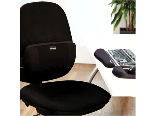 Muismat met polssteun Fellowes Plush Touch zwart