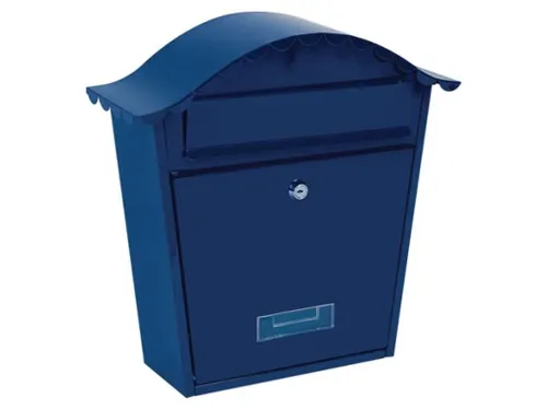 Brievenbus Paris Blauw met naamplaatje incl. 2 sleutels 37x36.5x13.2cm