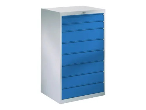 ladekast 1200x715x600mm 8laden cilinderslot RAL7035 front RAL5012