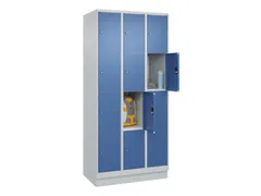 lockerkast,HxBxD 1950x900x500mm,3x4vakken,vak B 300mm,cil.-slot,sokkel