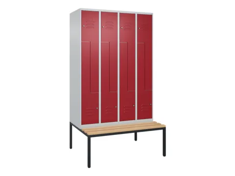 Z-garderobekast,HxBxD 2120x1200x815mm,8vak,vak B 300mm,cil.-slot