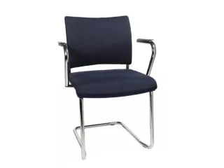 Bezoekersstoel Armleuningen Donkerblauw Stof Zitting 450x480x450mm - 1