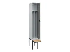 locker met bank,voor scheiding van kleding,HxBxD 2120x300x815mm,1vak