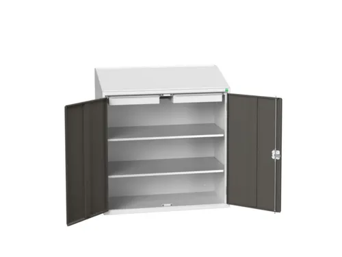 lessenaarkast 1130x1050x550mm 2 legborden 2 laden RAL7035+RAL7016