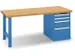 établi,HxlxP 840x1500x750mm,plateau multiplex,laquage RAL5012