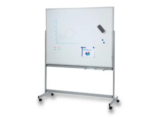 mobiele combiplanner,HxB 1185x1495mm,magnetisch,bord wit,m. raster