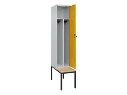 locker met bank,voor scheiding van kleding,HxBxD 2120x400x815mm,1vak