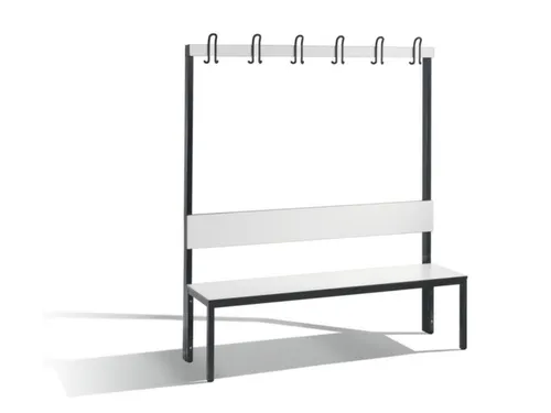 omkleedbank,HxLxD 1650x1500x407mm,HPL wit,frame staal RAL7021
