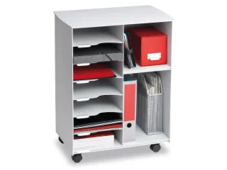 transportwagen,HxBxD 699x545x335mm,7vakken,romp grijs,front grijs - 1