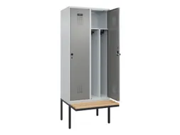 locker met bank,voor scheiding van kleding,HxBxD 2120x800x815mm,2vak