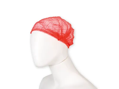 Haarnet Hynex clip non-woven rood pp 100 stuks