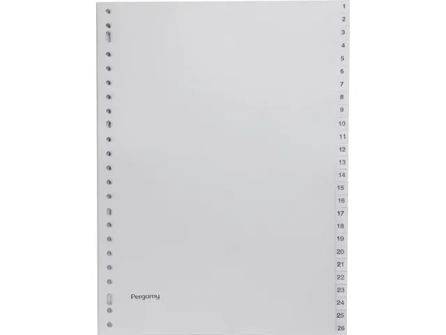 tabbladen, ft A4, 23-gaatsperforatie, grijze PP, set 1-52