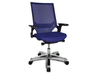 Bureaustoel Blauw Zitting H X B X D 420-550X 480X 460Mm Synchroonmecha - 3