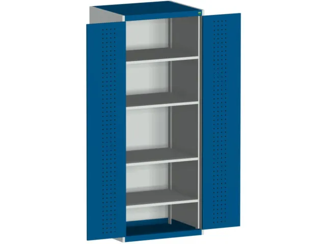 kast met geperforeerde platen,HxBxD 2000x800x525mm,4xStalen bodem