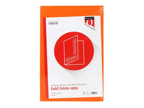 Vouwmap Quantore Folio ongelijke zijde 250gr oranje