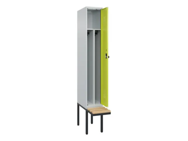 locker met bank,voor scheiding van kleding,HxBxD 2120x300x815mm,1vak