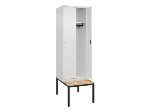 locker met bank,HxBxD 2120x600x815mm,2vak,vak B 300mm,cil.-slot