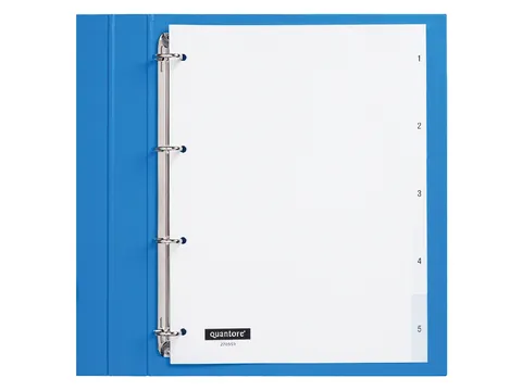 Tabbladen Quantore A4 4-Gaats 1-5 Genummerd Wit Pp