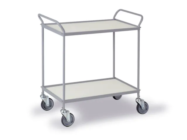 Chariot polyvalent avec barre de poussée 150kg 2 plateaux 785x425mm