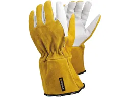 Tegera 118A lederen lashandschoenen, geel/wit, maat 12, per 12 paar