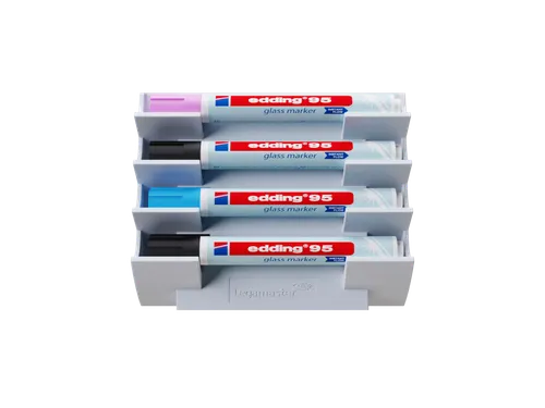 MATTE Glasbord markerhouder magnetisch voor 4 markers Chilly Lake lich