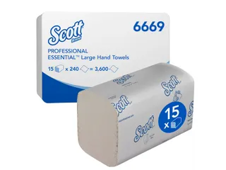 Handdoek Scott Essential i-vouw 1-laags 20x32cm 15x240stuks wit 6669 - 2