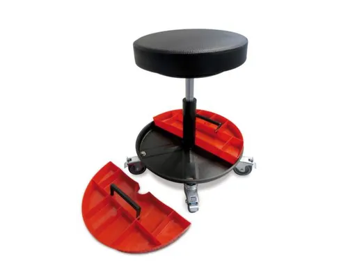 Werkplaatskruk H 420-545mm Pu-schuimzitting Wielen Zwart Gasveer