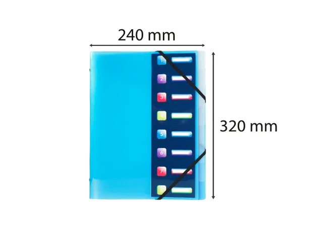 Sorteermap PP CRYSTAL 8 vak ass