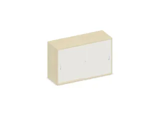 schuifdeurkast,HxBxD 770x1200x430mm,decor romp esdoorn,decor front wit - 1