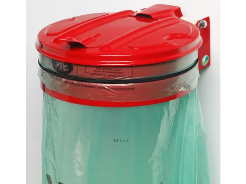 Afvalverzamelaar 120 Liter Wand Plaatstaal Met Deksel Rood