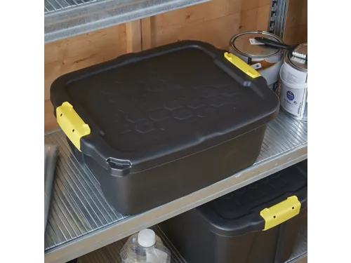 Robuuste Opbergbox 22.4 Liter Met Handgrepen Zwart
