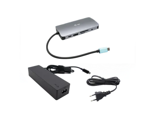 USB-C Metal Nano Dock HDMI/VGA with LAN + Charger 100W