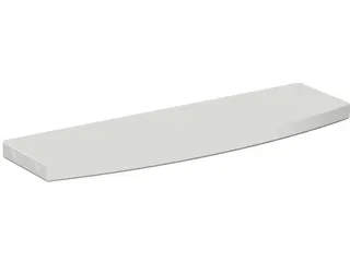 Gebogen tassenplank,v. balie,BxD 500x150mm,hout,lichtgrijs - 3